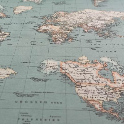 Loneta estampada: Mapa mundi