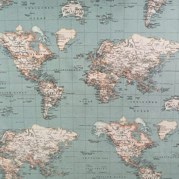 Loneta estampada: Mapa mundi